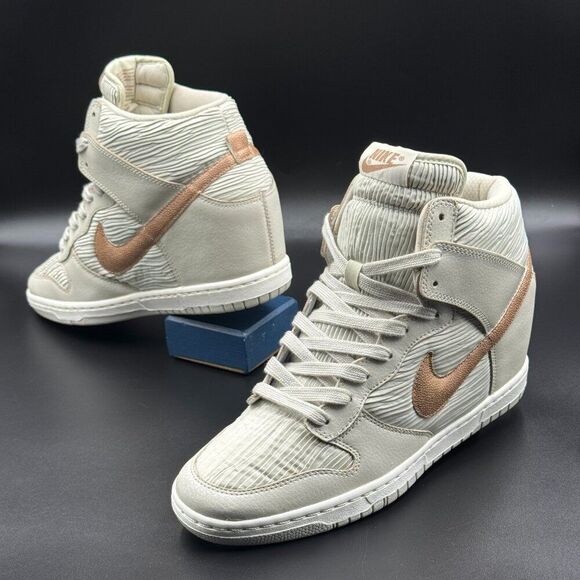 Wmns Nike Dunk Sky High Wedge 'Light Bone Metallic Red Bronze' - Picture 6 of 9